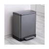 HASMI Bathroom Trash can Stainless Steel Large Capacity Foot-Operated Trash Can for Household Kitchen, 20L/30L Kitchen Trash Can (Color : Black, Size : M), yuqing2022 view 1