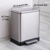 HASMI Bathroom Trash can Stainless Steel Large Capacity Foot-Operated Trash Can for Household Kitchen, 20L/30L Kitchen Trash Can (Color : Black, Size : M), yuqing2022 view 2
