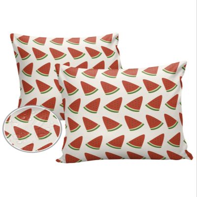 Waterproof Pillow Covers for Couch Throw Pillow Cases Set of 2, Farm Watermelon Decorative Cushion Pillow Covers 18x18In,Indoor Outdoor Decoration Summer Farmhouse Fruit Tile