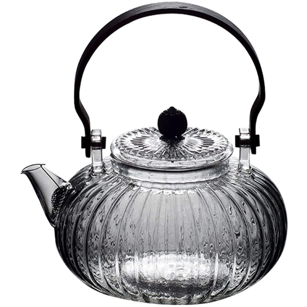 Tea Maker 750ml Household Teapot with Anti-scalding Handle, High Temperature Resistant Clear Glass Tea Kettle, Home Tea Container Reusable