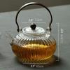 Tea Maker 750ml Household Teapot with Anti-scalding Handle, High Temperature Resistant Clear Glass Tea Kettle, Home Tea Container Reusable view 2