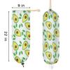 Avocado Cartoon Style Plastic Bag Holder Cute Wall Mount Plastic Bag Organizer Reusable Large Grocery Bag Storage Dispenser for Home Kitchen Travelling 22"x9" view 2