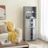 Tangkula Tall Bathroom Storage Cabinet, Freestanding Floor Cabinet w/2 Glass Doors & 2 Open Shelves, 3-Position Adjustable Shelves, Anti-toppling Design, 64 Tall Pantry Cupboard for Kitchen view 4