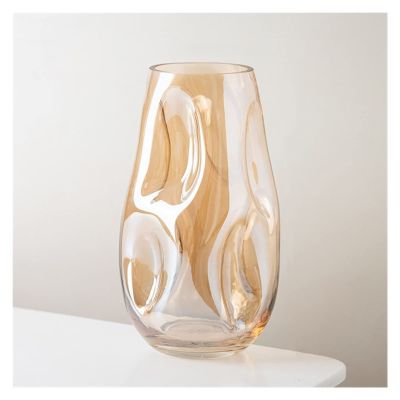 Flower Vase Modern, Simple and Irregular, Special-Shaped Stained Glass vase, Living Room Desktop Flower Arrangement, Home Decoration Vase for Decor (Size : L)