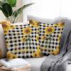 Chucoco Waterproof Pillow Covers for Couch Throw Pillow Cases Set of 2, Farm Sunflowers Honeybee Decorative Cushion Pillow Covers 18x18In,Indoor Outdoor Decoration Rural Bee and Blossoms Floral view 2