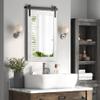 COGOOD Farmhouse Bathroom Mirror - 42 x 29 Rustic Barn Door Style Mirror for Living Room, Entryway, Vanity Wall Decor (White) view 1