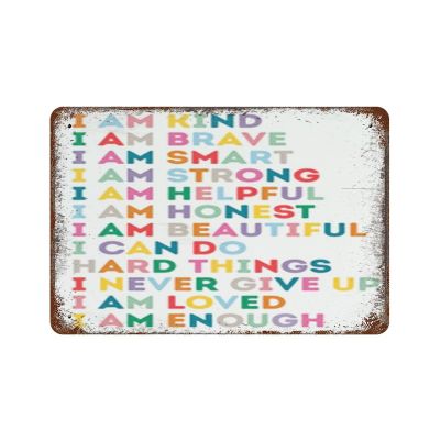 Kids Positive Affirmation Personalized Metal Tin SignMotivational Wall- Positive Inspirational Quotes - Uplifting Encouragement Gifts for Women, Men. GymSports Home,Office Wall Decor 5.58 inch
