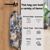 Abstract Floral Plastic Bag Holder Cute Wall Mount Plastic Bag Organizer Reusable Large Grocery Bag Storage Dispenser for Home Kitchen Travelling 22"x9" view 3