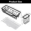 KKREJA Kitchen Sink Caddy Stainless Steel Sink Organizer with Detachable Brush Holder Sponge Holder with Removable Drip Tray for Countertop Storage view 2