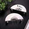 LUCBEI Tissue Box Holder Fashion Stainless Steel Paper Towel Seat Table Paper Napkin Holder Square Towel Clip Western Cafe Semi-Circle Vertical Paper Towel Holder Decorative Napkin Holder view 4