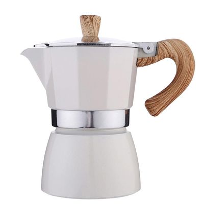 Espresso Maker, 150ML/300ML Portable Aluminum Espresso Maker Household Moka Cold Extract Pot for Making Cappuccino Latte (white)