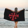 Jerusalem Catholic Cross Beach Towel Quick-Dry Bath Towel Lightweight Portable For Summer view 1
