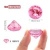 100 PCS Acrylic Diamond Gems, Pink Acrylic Diamonds 1 Inch Acrylic Gemstones Vase Filler Fake Gems Plastic Gems for Home Table Scatters Party, Event, Wedding, Arts & Crafts, Birthday Decorations view 2