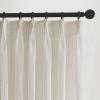 Artdix Extra Wide Linen Stripe Sheer Curtains 120 Inches Long 2 Panels Set, Timeless Pinch Pleat Linen Privacy Semi Solid Sheer Window Curtains, 2 Panels, 100 x 120 Inches, Linen Stripe view 1