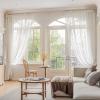 Artdix Extra Wide Linen Stripe Sheer Curtains 120 Inches Long 2 Panels Set, Timeless Pinch Pleat Linen Privacy Semi Solid Sheer Window Curtains, 2 Panels, 100 x 120 Inches, Linen Stripe view 2