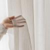 Artdix Extra Wide Linen Stripe Sheer Curtains 120 Inches Long 2 Panels Set, Timeless Pinch Pleat Linen Privacy Semi Solid Sheer Window Curtains, 2 Panels, 100 x 120 Inches, Linen Stripe view 3