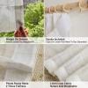 Artdix Extra Wide Linen Stripe Sheer Curtains 120 Inches Long 2 Panels Set, Timeless Pinch Pleat Linen Privacy Semi Solid Sheer Window Curtains, 2 Panels, 100 x 120 Inches, Linen Stripe view 4