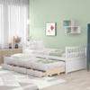 Flieks Daybed Twin Captain's Bed Storage Daybed with Trundle and Drawers for Kids Teens and Adults, White view 1