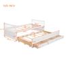 Flieks Daybed Twin Captain's Bed Storage Daybed with Trundle and Drawers for Kids Teens and Adults, White view 2