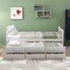 Flieks Daybed Twin Captain's Bed Storage Daybed with Trundle and Drawers for Kids Teens and Adults, White view 3