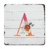 ArogGeld Initial Letter A Red Metal Sign Monogram White Floral Metal Tin Sign Metal Monogram Decorative Home Wall Art Flowers Floral 10x10in Chic Wall Plaque Poster for Home Bar Coffee Shop view 1