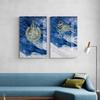 YOBESHO Modern Ayatul Kursi Basmala 2-Piece Tempered Glass Islamic Wall Art, 2P 35.5x23.6 inches (90x60cm), Brown, Wall Decor, Muslim Home Decor, Quran Art, Arabic Calligraphy, Ramadan Eid Gifts view 1