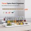 INVOCOO Expandable Spice Rack Organizer for Cabinet - 3 Tier Adjustable Cabinet Spice Organizer Easy Visibility - Spice Organizer for Cabinet Countertop Cupboard Pantry Organization (White) view 3
