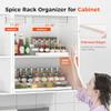 INVOCOO Expandable Spice Rack Organizer for Cabinet - 3 Tier Adjustable Cabinet Spice Organizer Easy Visibility - Spice Organizer for Cabinet Countertop Cupboard Pantry Organization (White) view 4