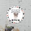Bomehhjuli Welcome Sign for Wall Funny Dog Round Metal Sign Life is Better with Dogs Wreath Aluminum Sign Chihuahua Paw Heart Animal Theme Modern Iron Painting for Farmhouse Fence House 9.2in view 3