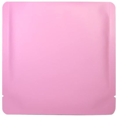 100PCS Bottom Filled Aluminum Mylar Food Coffee Tea Square Packaging Bags Food Storage 5.9" x 5.9" (Matte Pink)