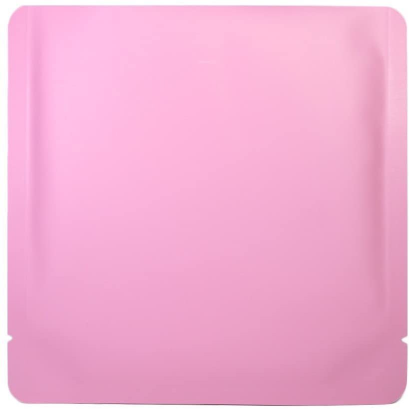 100PCS Bottom Filled Aluminum Mylar Food Coffee Tea Square Packaging Bags Food Storage 5.9" x 5.9" (Matte Pink)