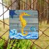 ArogGeld Nautical Coastal Seahorse Starfish Metal Sign Sea Wave Aluminum Metal Sign Nautical Theme Home Sign Wall Decor 10x10in Funny Decoration Sign for Home Coffee Cafes Office Store view 3