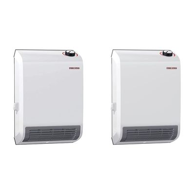 Stiebel Eltron 236305 CK Trend Wall-Mounted Electric Fan Heater, 2000W, 240V & 236304 CK Trend Wall-Mounted Electric Fan Heater, 1500W, 120V White
