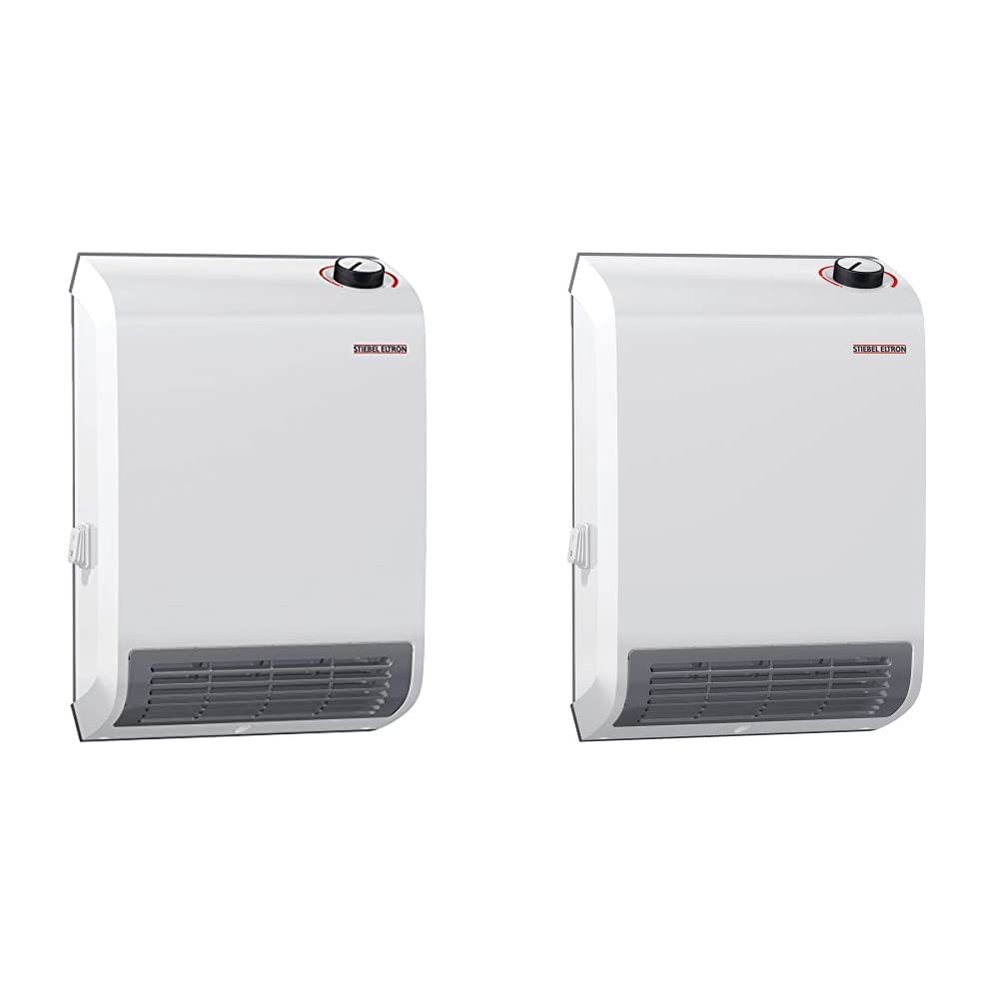 Stiebel Eltron 236305 CK Trend Wall-Mounted Electric Fan Heater, 2000W, 240V & 236304 CK Trend Wall-Mounted Electric Fan Heater, 1500W, 120V White