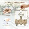Heart Wedding Guest Book Alternative, Rustic Wooden Wedding Souvenirs Wedding Guest Book with Stand 100 Wooden Hearts for Baby Shower Wedding (Square) view 4