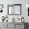 COGOOD Farmhouse Barn Door Mirror - 29" x 22" Rustic Wood Framed Wall Mirror for Bathroom, Living Room, Entryway Wall Decor (Grey) view 1