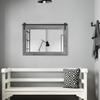 COGOOD Farmhouse Barn Door Mirror - 29" x 22" Rustic Wood Framed Wall Mirror for Bathroom, Living Room, Entryway Wall Decor (Grey) view 3
