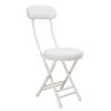 PU Cushioned Padded Folding Stool with Backrest, Compact Round Foldable Breakfast Stool for Adults, 220 lbs Capacity (Color : White) view 1
