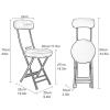 PU Cushioned Padded Folding Stool with Backrest, Compact Round Foldable Breakfast Stool for Adults, 220 lbs Capacity (Color : White) view 3