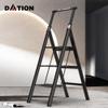 3 Step Ladder Retractable Handgrip Folding Step Stool Lightweight Folding Stepladders Home Improvement Step Stool 330lbs with Wide Anti-Slip Pedal for Home Kitchen (3 Step Ladder+ Aluminium + PC) view 2