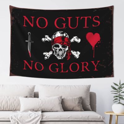 Dsoluuing Funny Room Decor Pirate No Guts No Glory Tapestry Man Cave Decor and Accessories Bar Decor for Home (Size : 75X100CM)