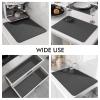 LIMNUO Coffee Mat Hide Stain Rubber, Coffee Maker Mat for Countertops, Backed Absorbent Dish Drying for Kitchen Counter (Grey, 16"x24") view 4