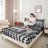 Silver Race Cars Kids Fitted Sheet Queen Size,Racing Flag Black White Checkered Bedding Set,Boys Girls Adults Room Decor,Extreme Sports Games Bed Cover, Bed Sheet,2 Pillowcases view 2