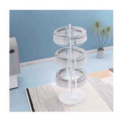 GRRICEPL Retail Display Stand, 3-7 Tier Movable for Store Display Movable Shop Spinner Hanging Hanging Underwear, Panties, Scarves Socking Hats Toys Show Rack (Color : White, Size : 40x40x160cm)