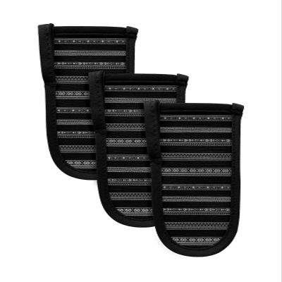 3 Packs Black Boho Hot Handle Holder, Cast Iron Skillets Pan Handle Covers Sleeves Potholder Kitchen Decor Essential Cookware for Home Camping Cooking Tools, Native American Tribal Geometric Stripes