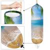 Palm Tropical Beach Plastic Bag Holder Grocery Bag Holder with Adjustment Drawstring Reusable Wall Mount Trash Bag Organizer Dispenser for Kitchen Home Travel,22 x 9 in view 4
