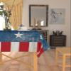 4th of July Tablecloth USA Flag Table Cloth for Rectangle Tables 54x108 inch Patriotic Stars Buffalo Patriotic Table Covers Waterproof Table Cloth for Holiday Party, Memorial, Independence Day view 4