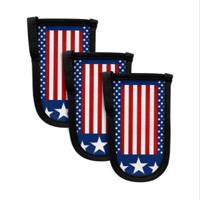 3 Packs Star Stripes Flag Hot Handle Holder, Cast Iron Skillets Pan Handle Covers Sleeves Potholder Kitchen Decor Essential Cookware for Home Camping Cooking Tools, Independence Day Patriotic Memorial