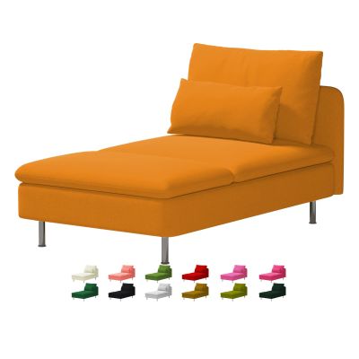 HomeLoft Basics Custom Made Soderhamn Chaise Lounge Velvet Replacement Covers, Fits IKEA Soderhamn Chaise Lounge Sofa, Only Cover, Orange