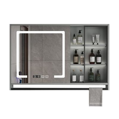 Medicine Cabinet LED Bathroom Mirror Cabinet Anti-Fog Vanity Mirror Wall Mounted Storage Cabinet For Bathroom Toilet Living Room Kitchen 20 Inch - 40 Inch ( Color : Silver Grey , Size : 100cm (40inch)
